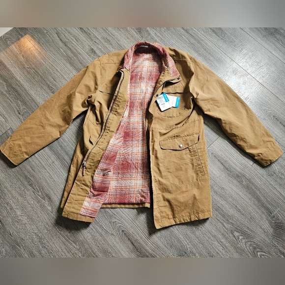 Columbia Other - Columbia Flannel Lined Zip & Button Up Aston Lodge Water Resistant Coat NEW XL